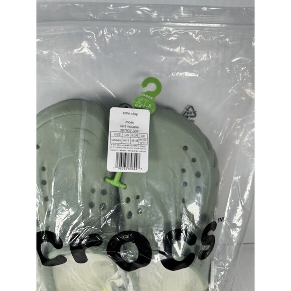 Size 11 Mens CROCS Echo Clog Moss Green Vert Mousse 207937-308 Slip On Shoes NEW - Picture 7 of 7